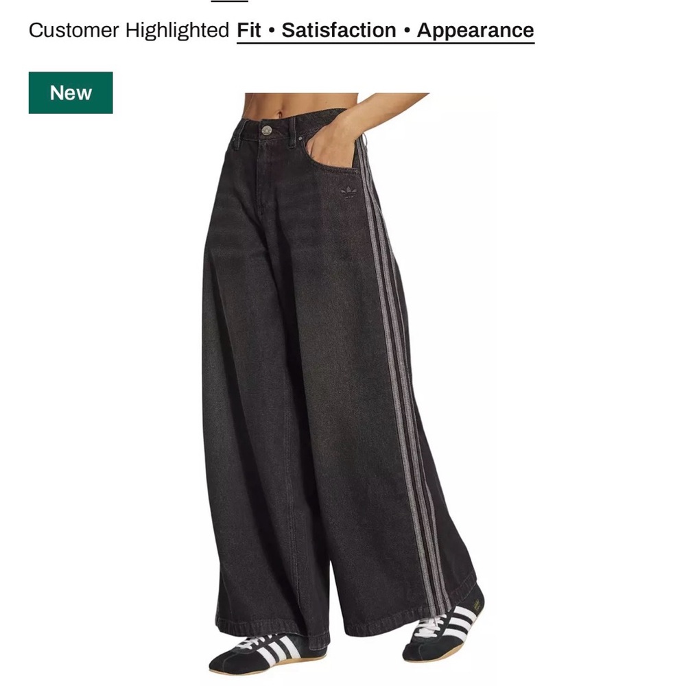 Adidas women's Dark Gray wide Jeans